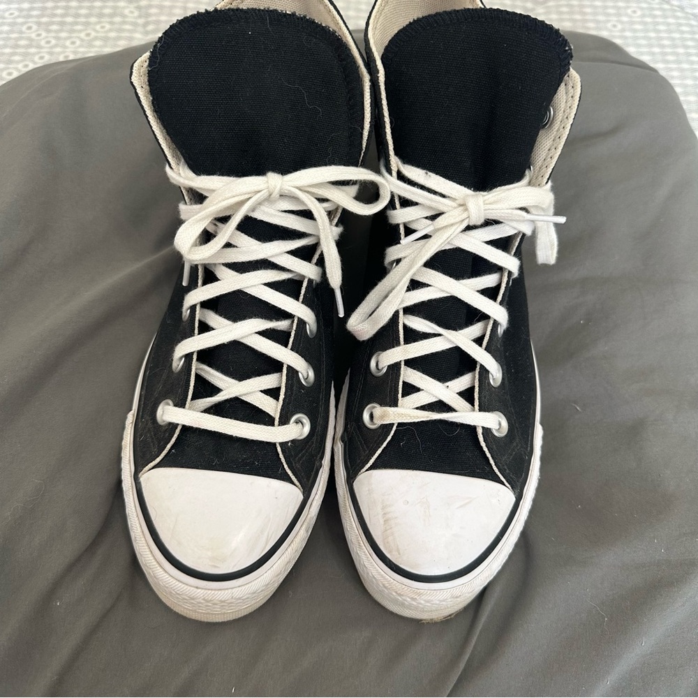 black platform high top converse